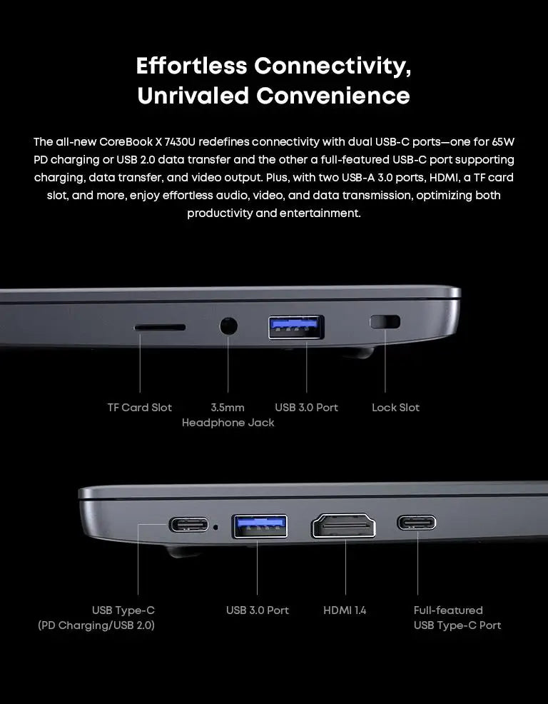 Chuwi CoreBook X Gaming Laptop Ryzen 5 7430U 16GB RAM