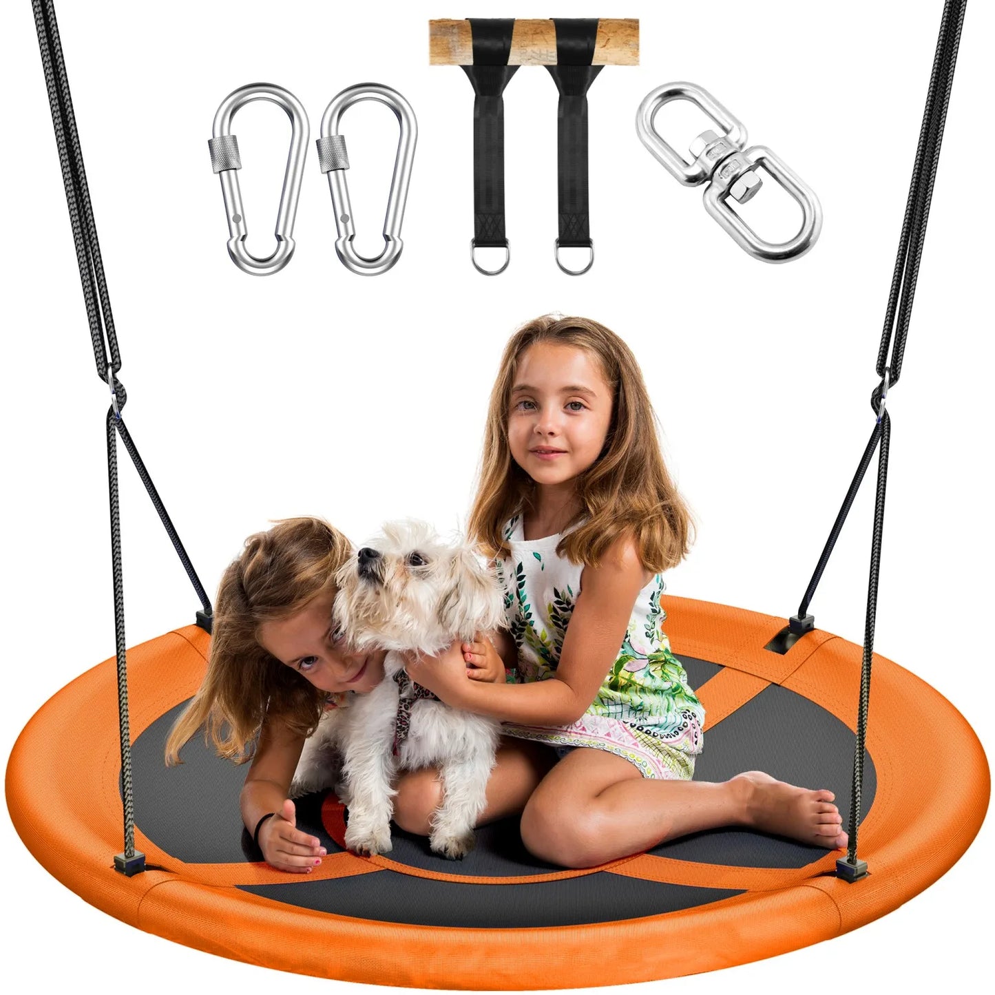 43" UFO Tree Swing for Kids & Adults - 700LB Capacity, Waterproof Hanging Saucer Seat with Adjustable Straps.
