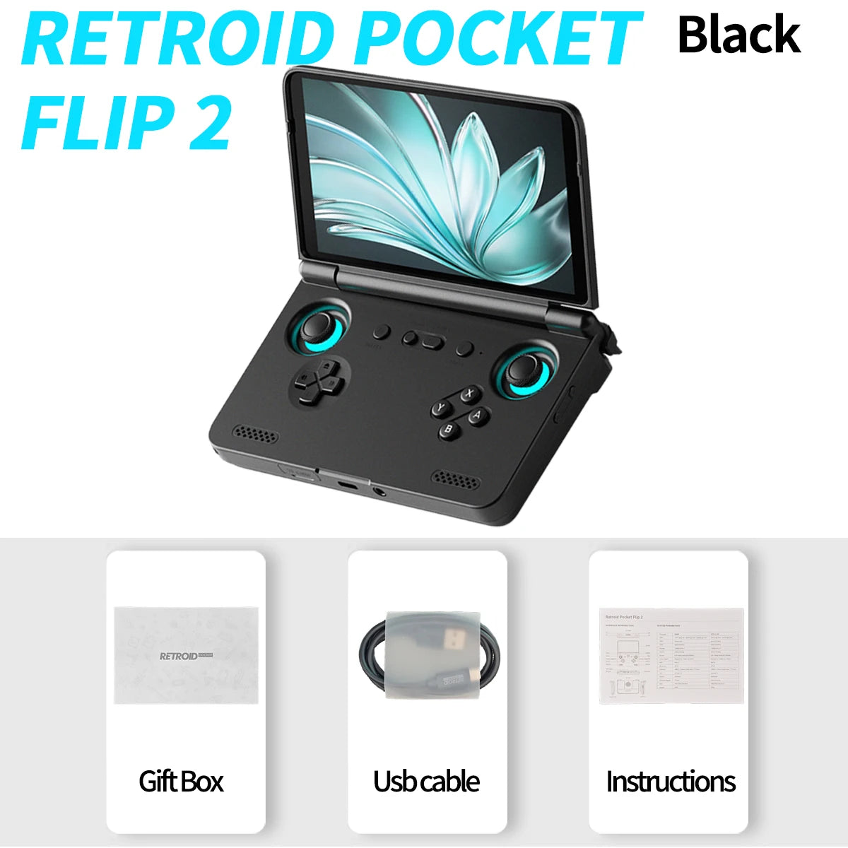 Retroid Pocket Flip2 Handheld Game Console Android 13 AMOLED