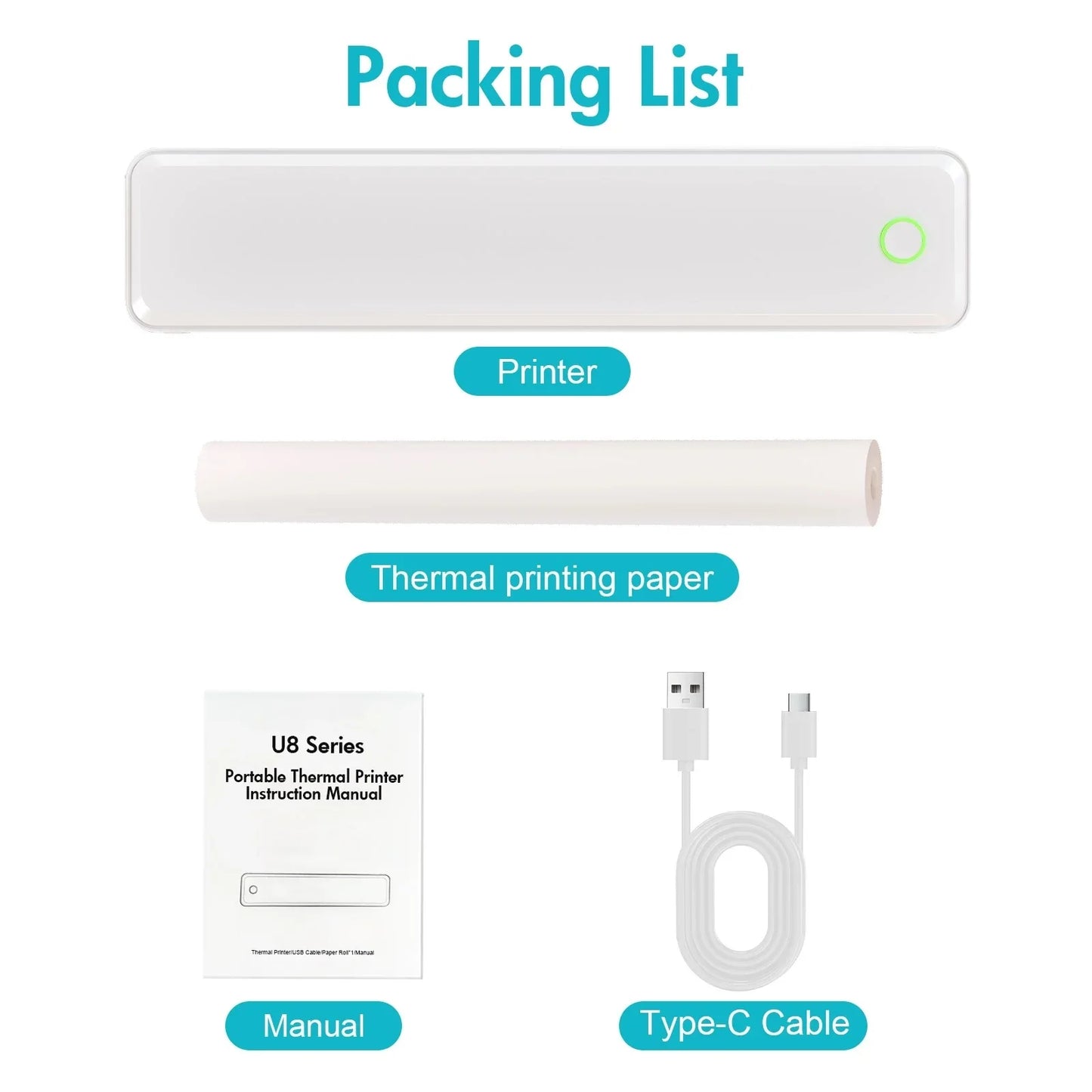TakeYou Portable Inkless Wireless Thermal Label Printer Travel