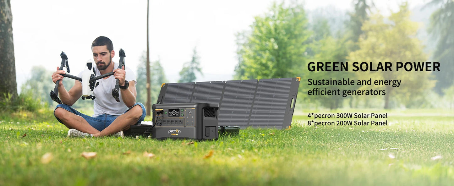 Pecron Portable Power Station F3000LFP 3072Wh Solar Generator 3600W LiFePO4 Battery Home Backup For Home Camping RV Emergency