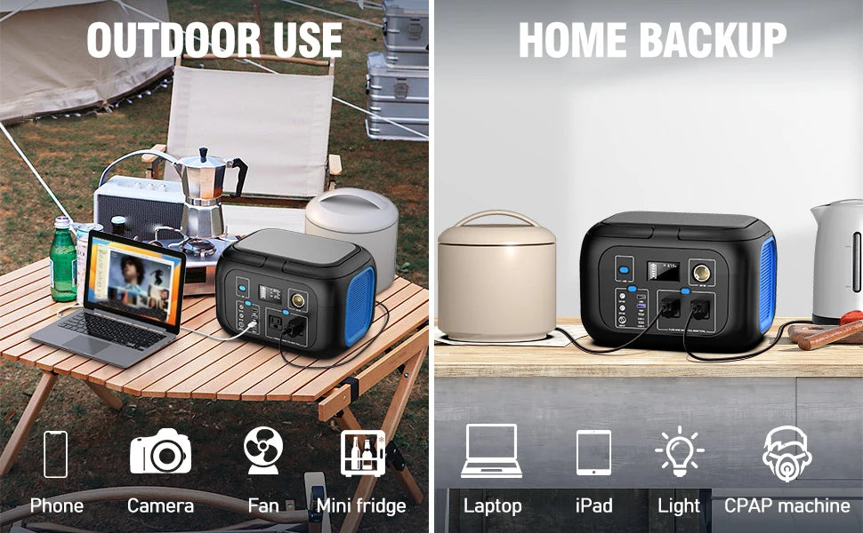 600W/300W/200W/120W Portable Power Station,110V AC Outlets Solar Generator Storage Energy Power Bank For Camping Travel RV Home