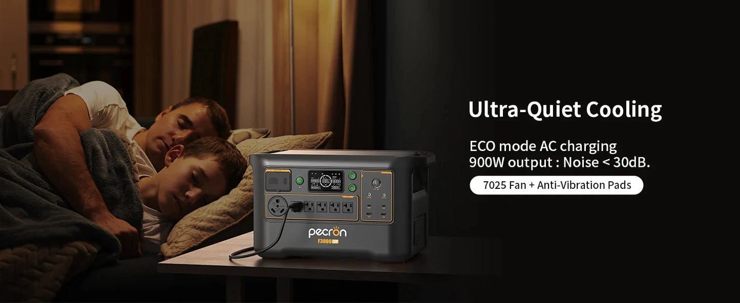 Pecron Portable Power Station F3000LFP 3072Wh Solar Generator 3600W LiFePO4 Battery Home Backup For Home Camping RV Emergency