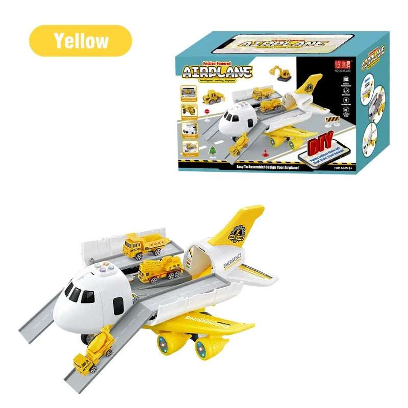 Simulation Large Aircraft Track Inertia Car Set Toy Airplane with Lights Music Passenger Plane Airliner Toys for Kids Xmas Gifts
