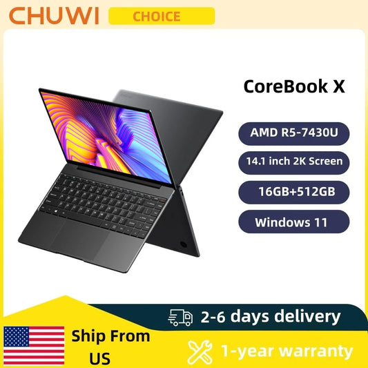 Chuwi CoreBook X Gaming Laptop Ryzen 5 7430U 16GB RAM