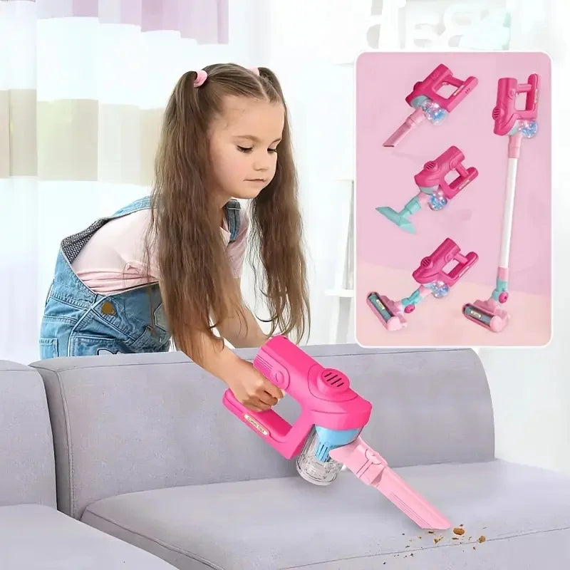 3-in-1 children's vacuum cleaner toy, light music interactive game, interaction between parents and children, cleaning set suita