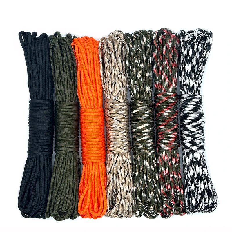 9 Cores Cord 550lb Outdoor Camping Survival Kit Paracord 5 10 20 31M Dia.4mm For Lanyard Parachute Rope Hiking Tent Accessories
