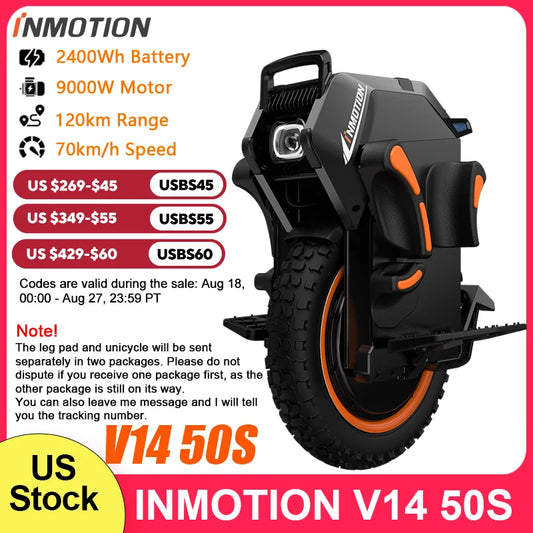 Inmotion Adventure V14 Electric Unicycle 70kmh 2400Wh 9000W High Torque