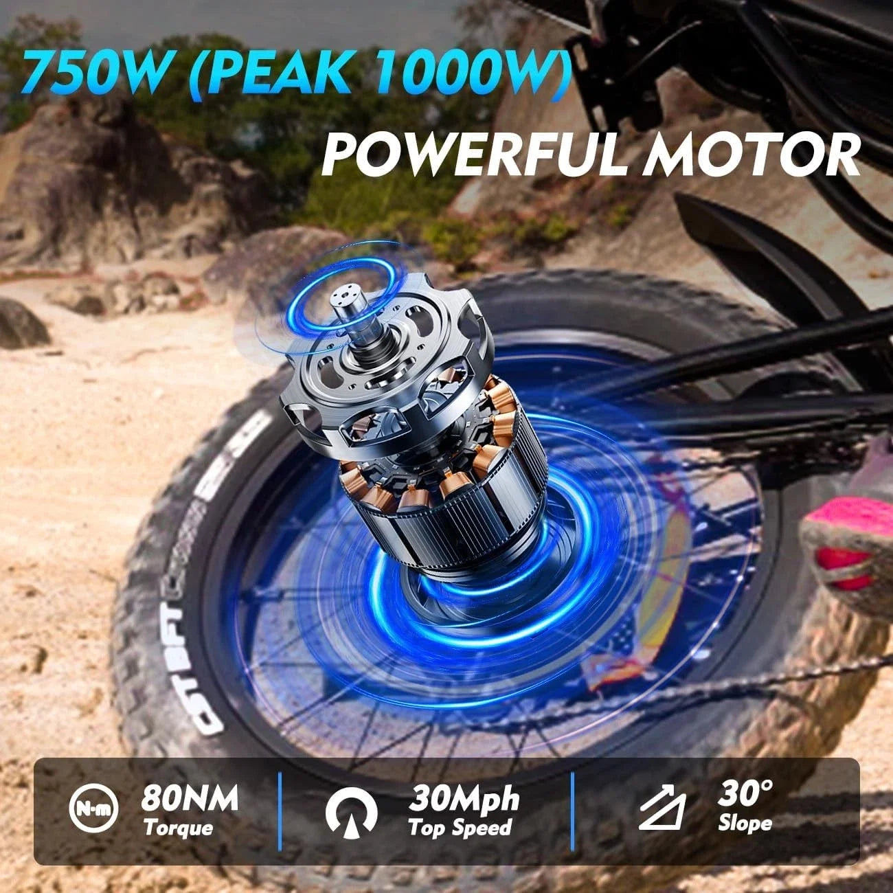 GUGOIS 1000W Fat Tire Electric Bike For Adults 30MPH