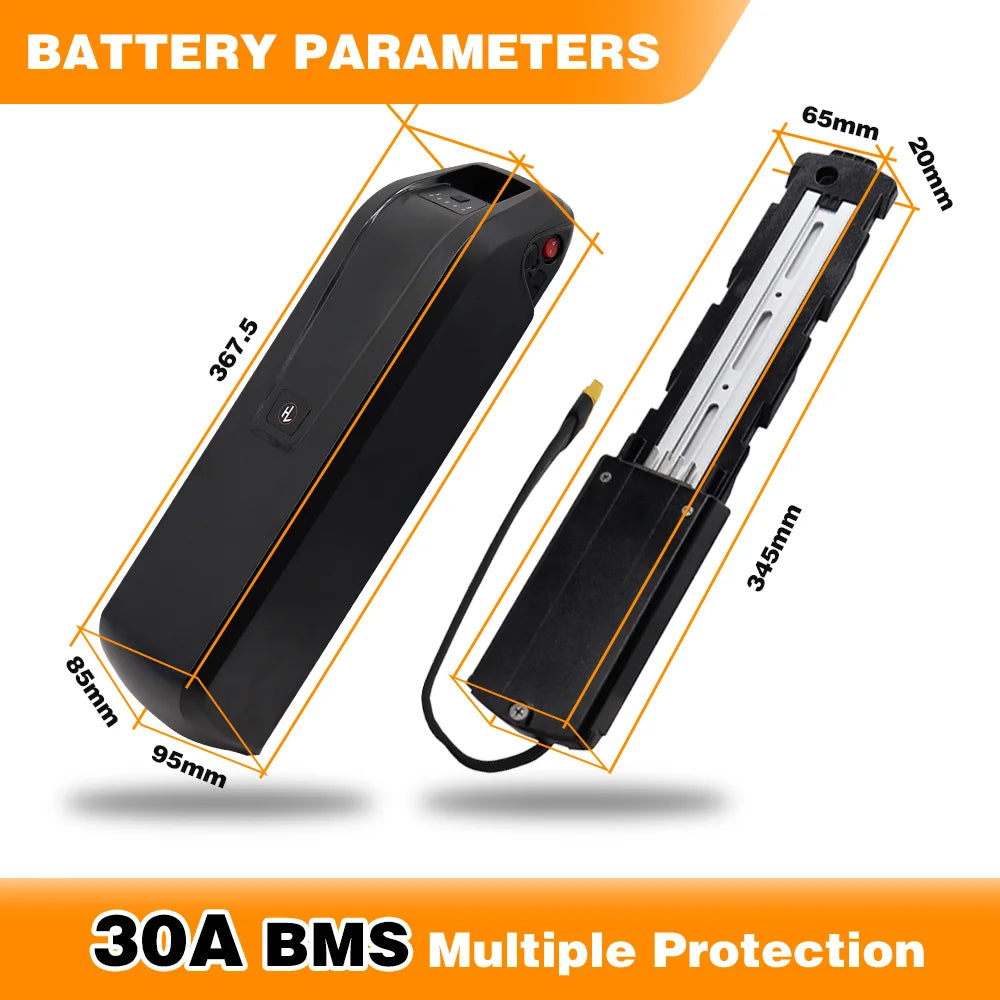 Aleaivy 36V 48V Li-Ion E-Bike Battery 10-20Ah for Motors