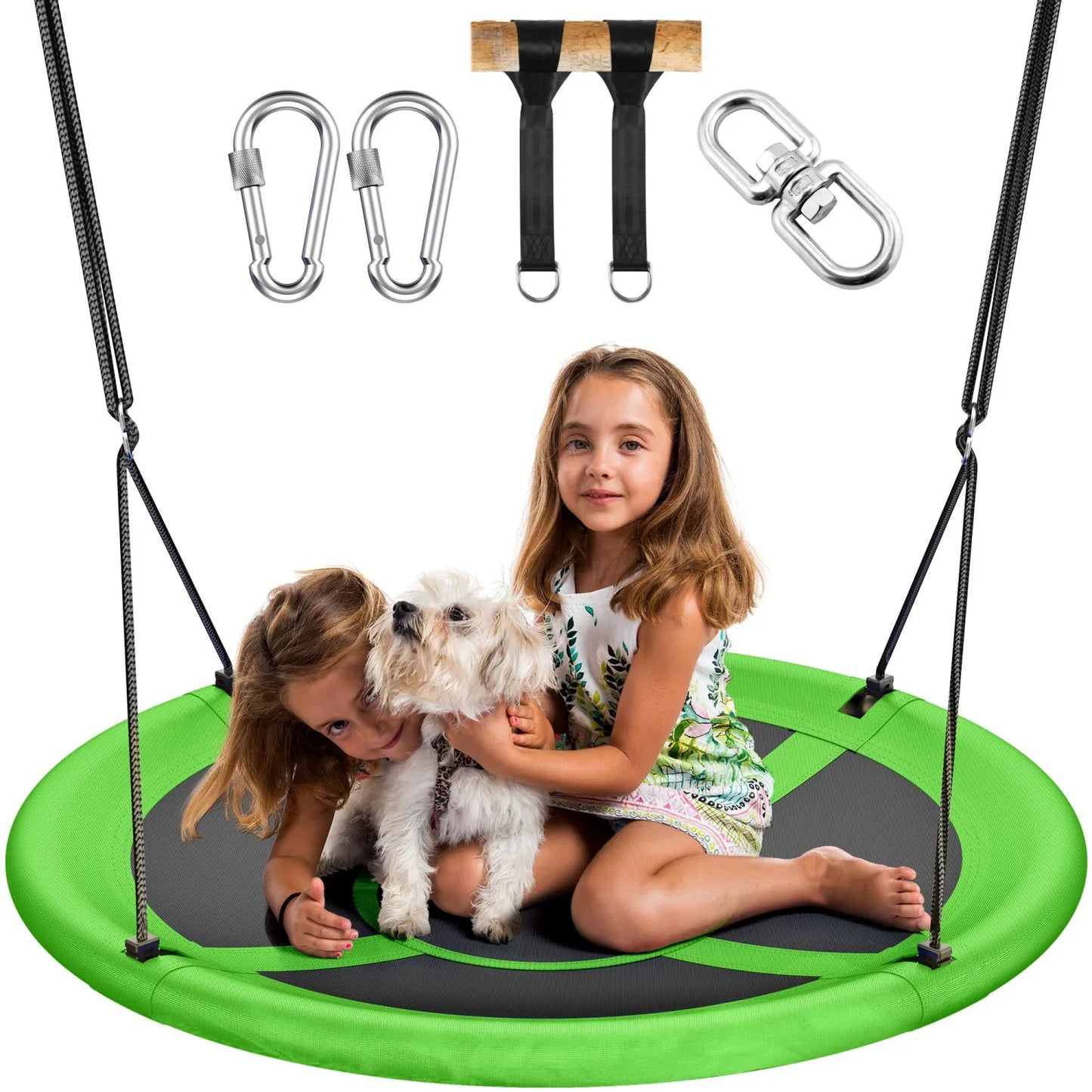 43" UFO Tree Swing for Kids & Adults - 700LB Capacity, Waterproof Hanging Saucer Seat with Adjustable Straps.