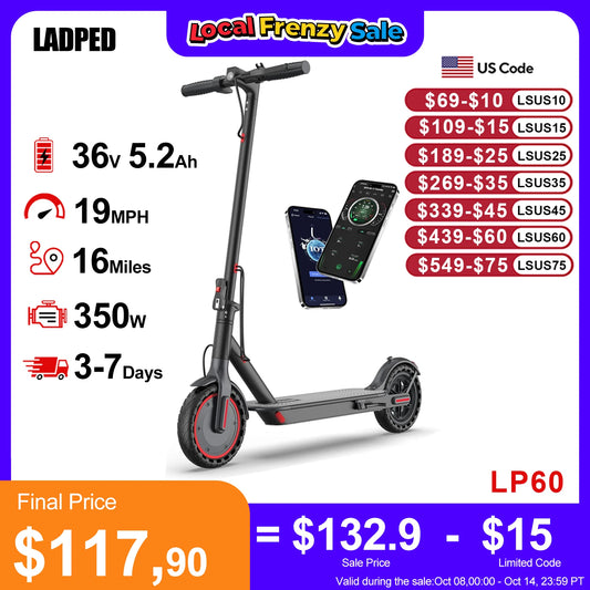 LADPED LP60 Electric Scooter 350W Folding Smart App Control