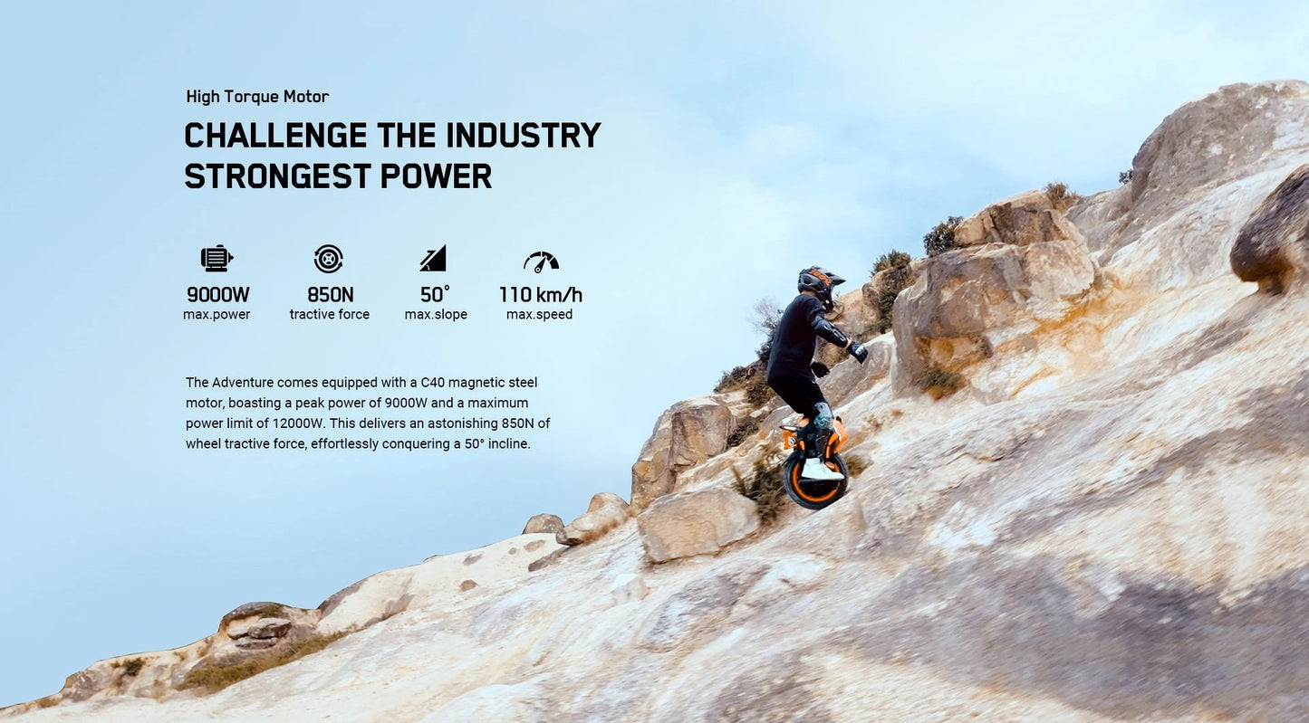 Inmotion Adventure V14 Electric Unicycle 70kmh 2400Wh 9000W High Torque