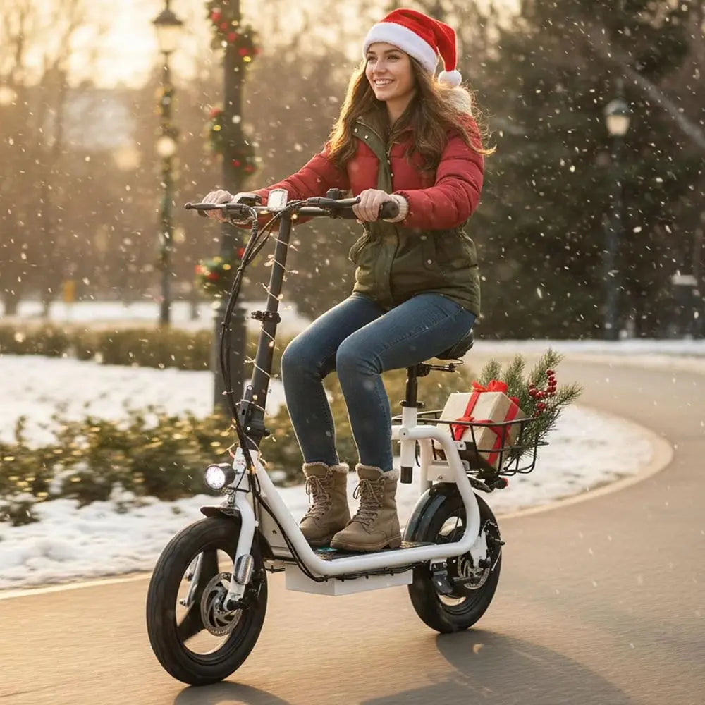 Adult Foldable Electric Scooter Seat 30 Mile Range 20 MPH