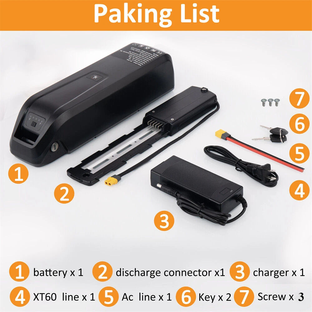 Aleaivy 36V 48V Li-Ion E-Bike Battery 10-20Ah for Motors