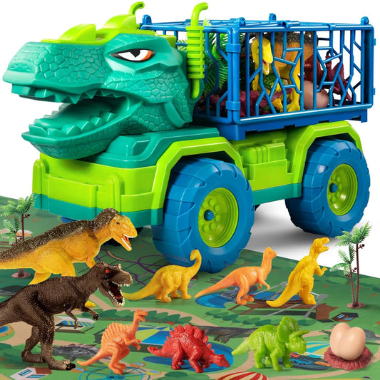 Dinosaur Truck Toys With Play Mat Engineering Vehicle Kit