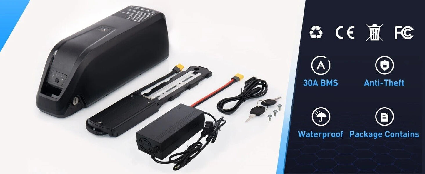 Aleaivy 36V 48V Li-Ion E-Bike Battery 10-20Ah for Motors