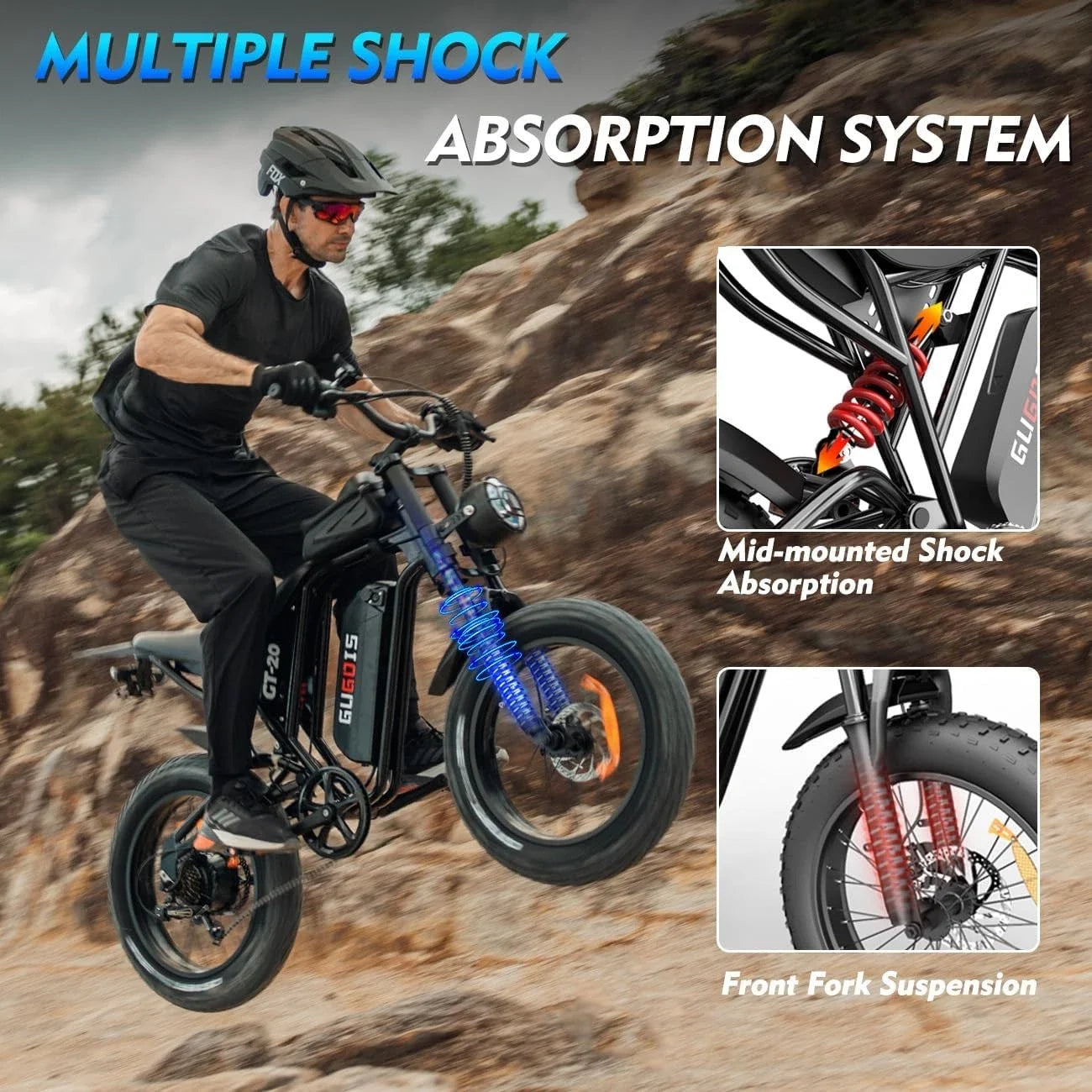 GUGOIS 1000W Fat Tire Electric Bike For Adults 30MPH