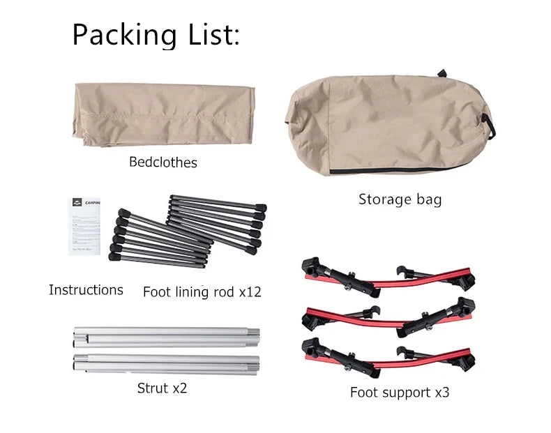 WESTTUNE Ultralight Aluminum Camping Cot With Leg Extenders