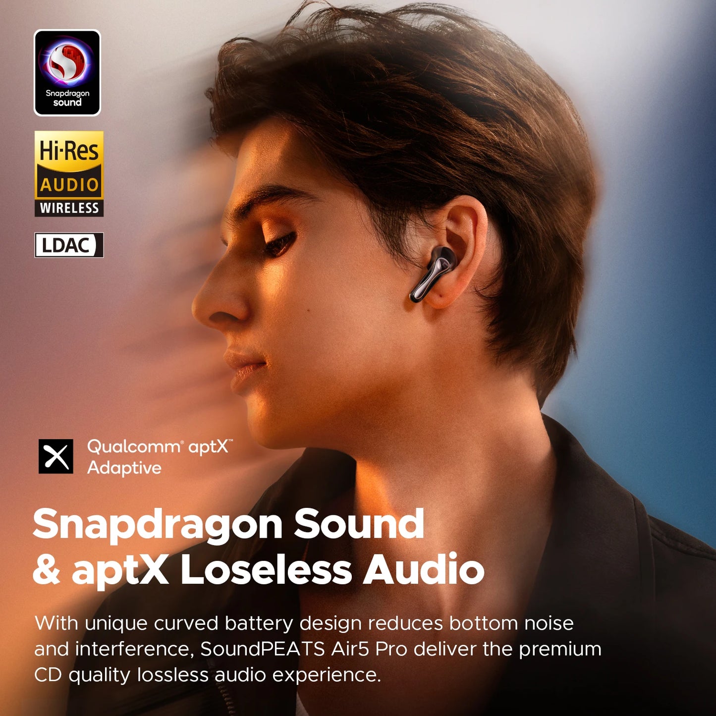 SoundPEATS Air5 Pro Wireless Earbuds Adaptive Hybrid ANC Bluetooth 5.4