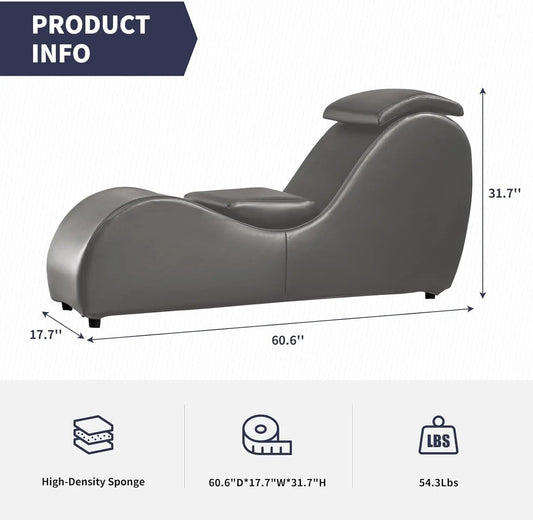 Curved Yoga Chair Modern Leather Lounge for Stretching and Relaxation