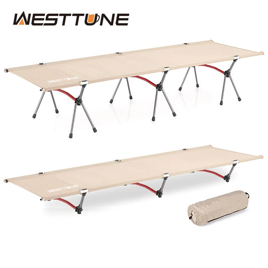 WESTTUNE Ultralight Aluminum Camping Cot With Leg Extenders