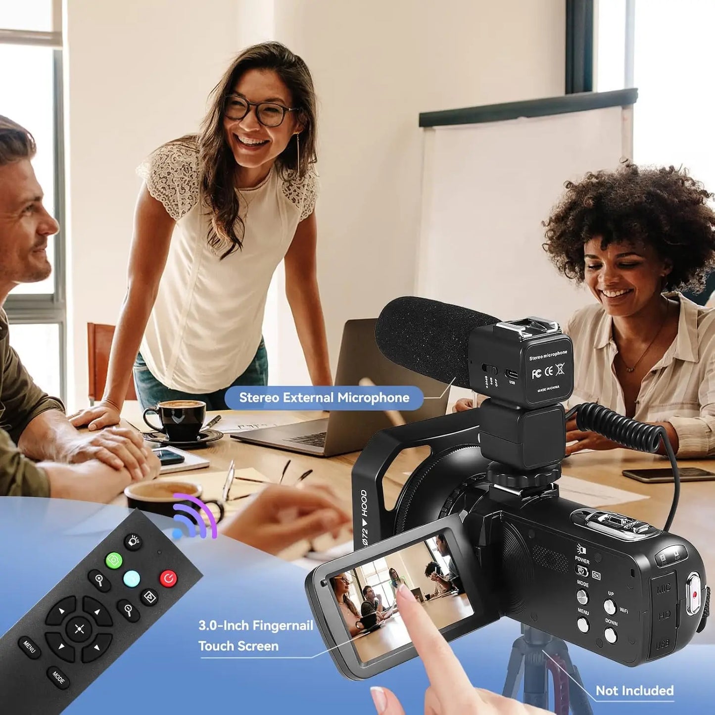 OIXIE 4K Camcorder With 18X Digital Zoom 48MP Vlogging Camera