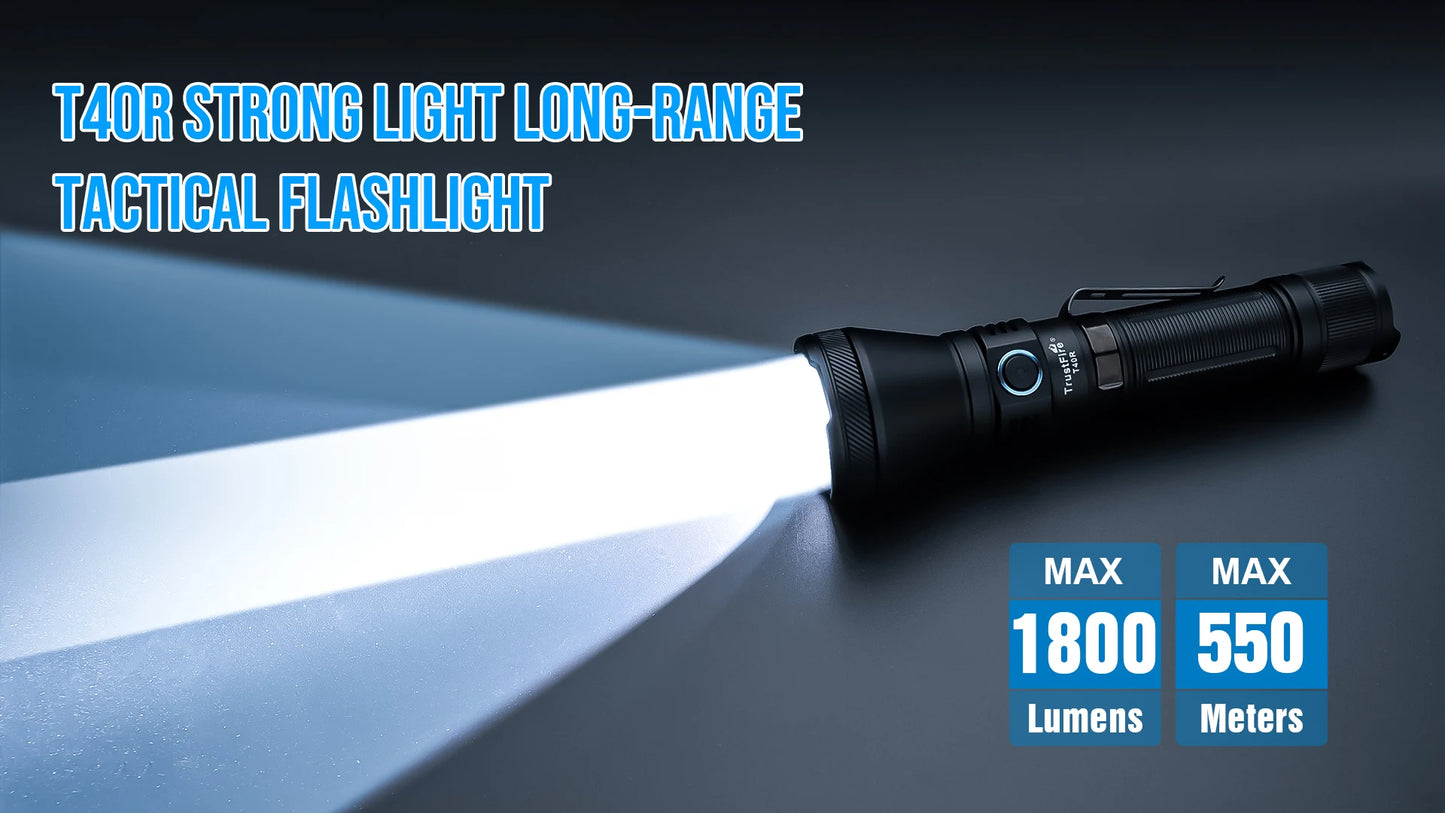 TrustFire T40R Army Tactical LED Flashlight 1800 Lumen USB Rechargeable