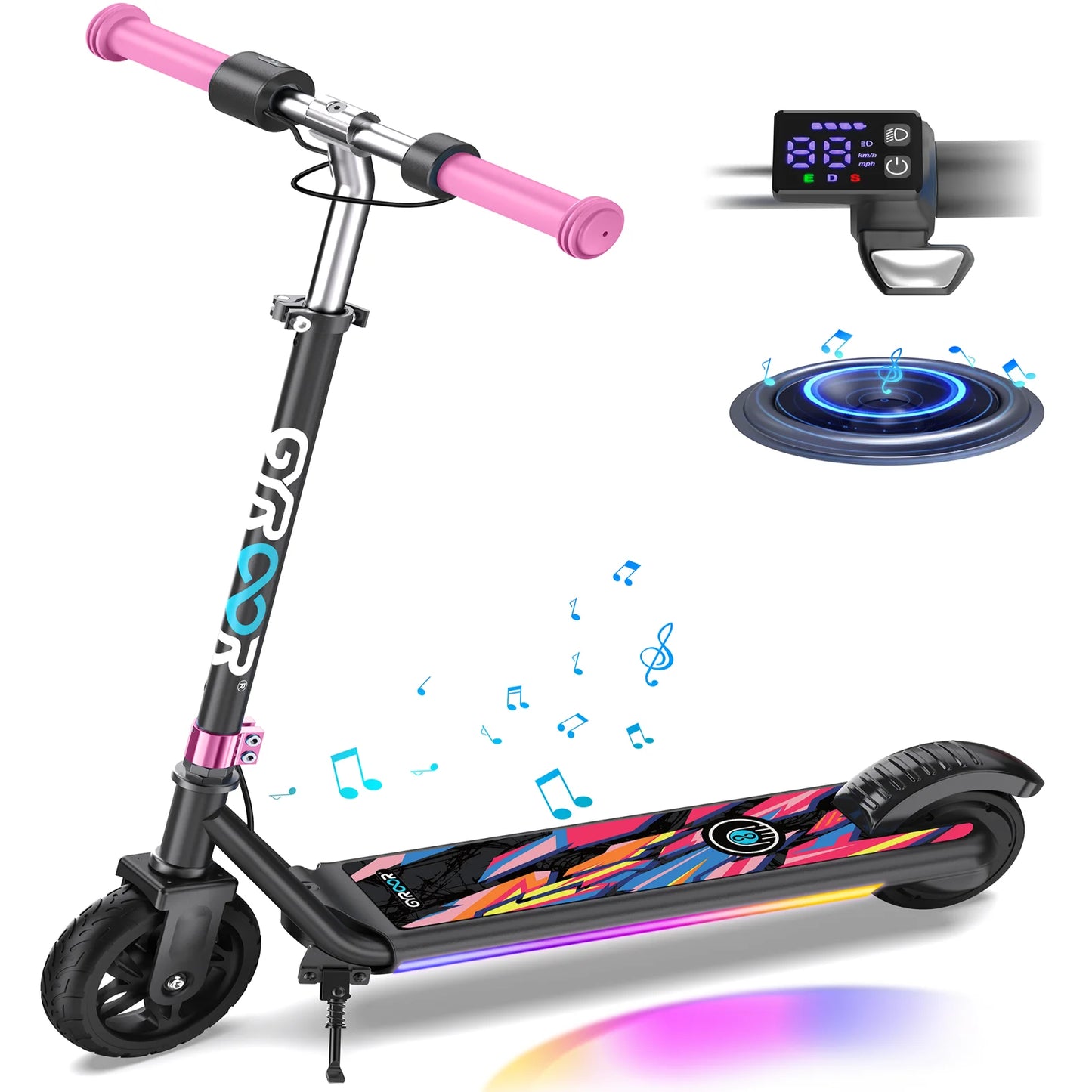 H30 Max Electric Scooter for Kids, LED Dispaly, 150W Powerful Motor, Dual Brake System, Adjustable Height and Speed.