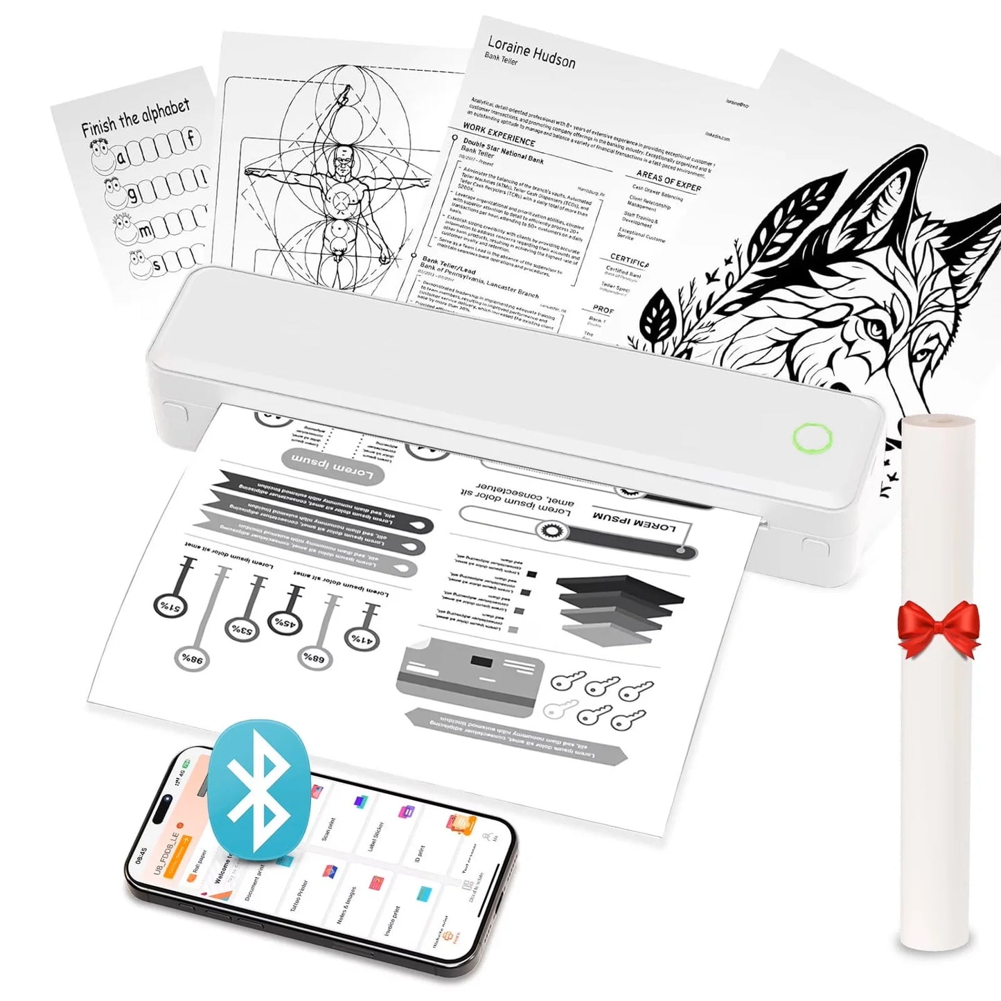 TakeYou Portable Inkless Wireless Thermal Label Printer Travel
