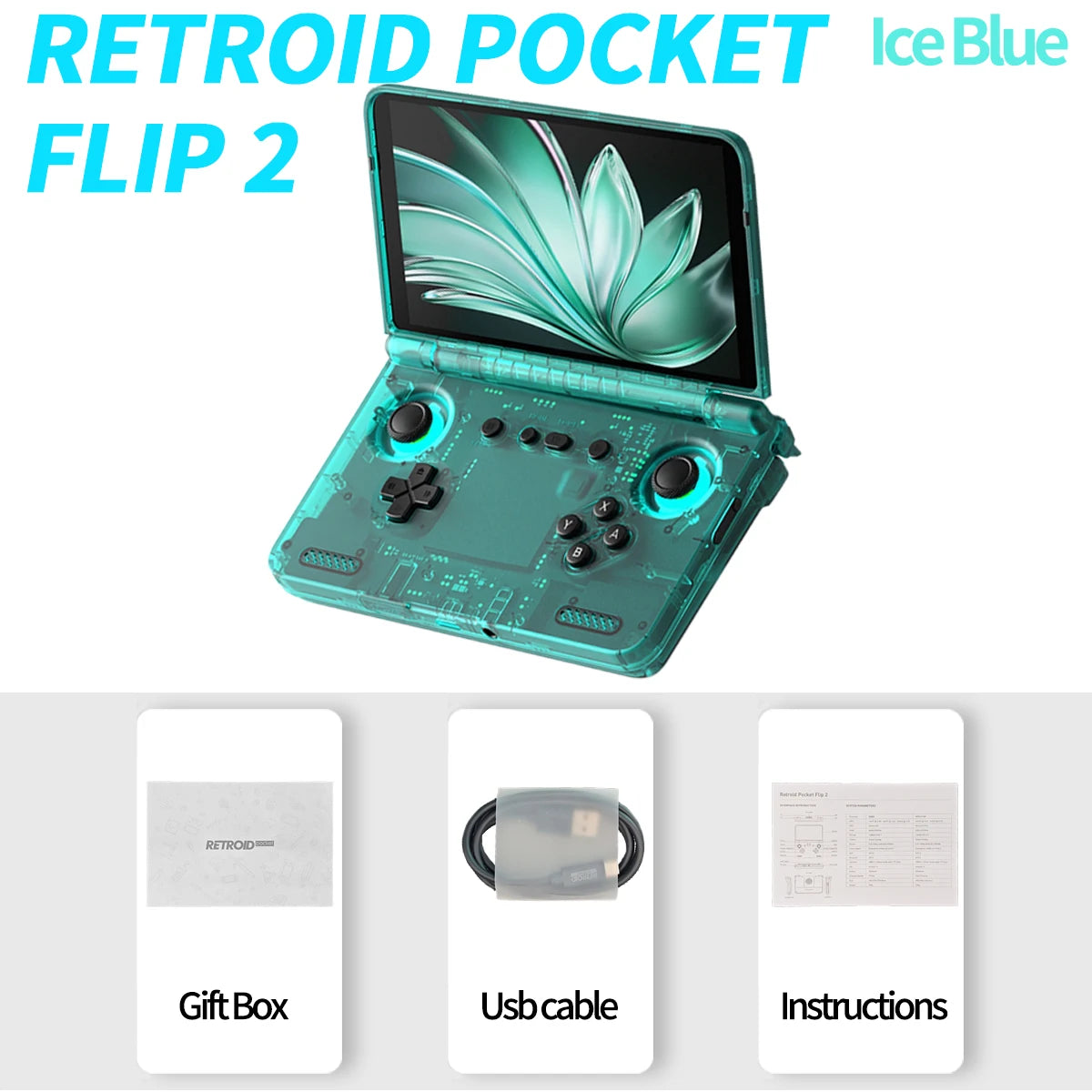 Retroid Pocket Flip2 Handheld Game Console Android 13 AMOLED