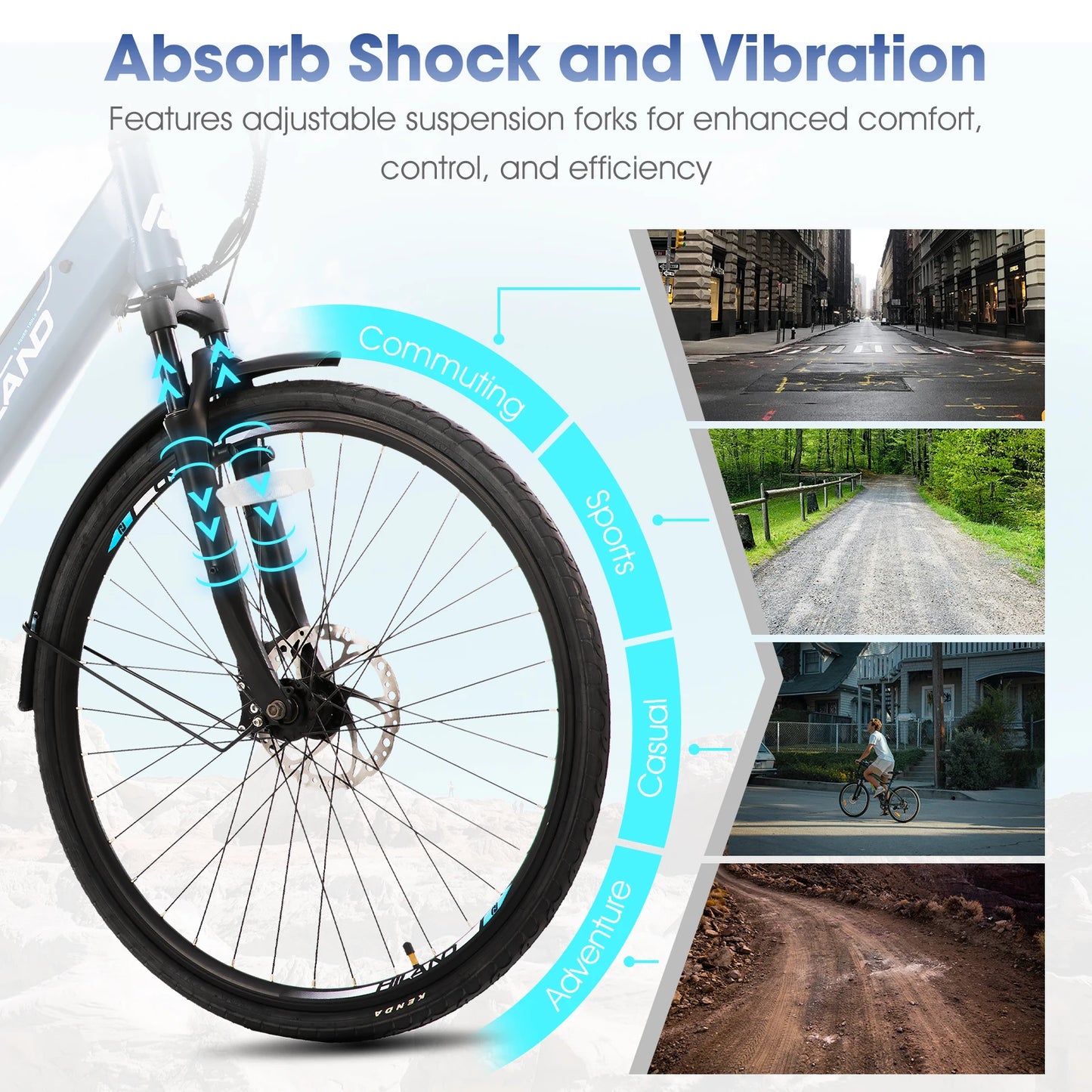 Hiland Electric Road Bike With Detachable Lithium Battery