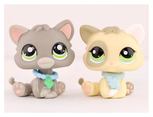 Mini Pet Shop Little Baby Cat#1607 #1074 With Necklace Kid Gift Girl