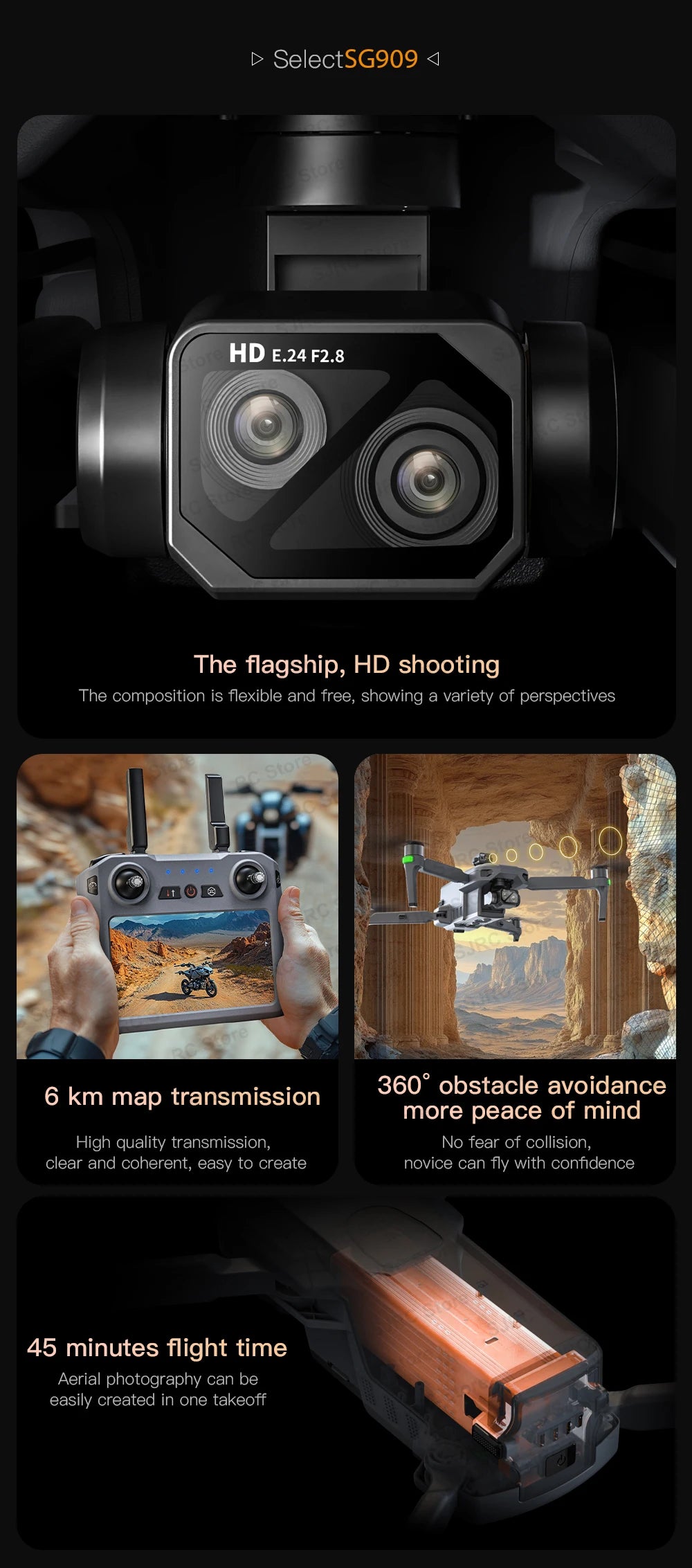 Teeggi SG909 Max GPS Drone 4K Camera Foldable Quadcopter