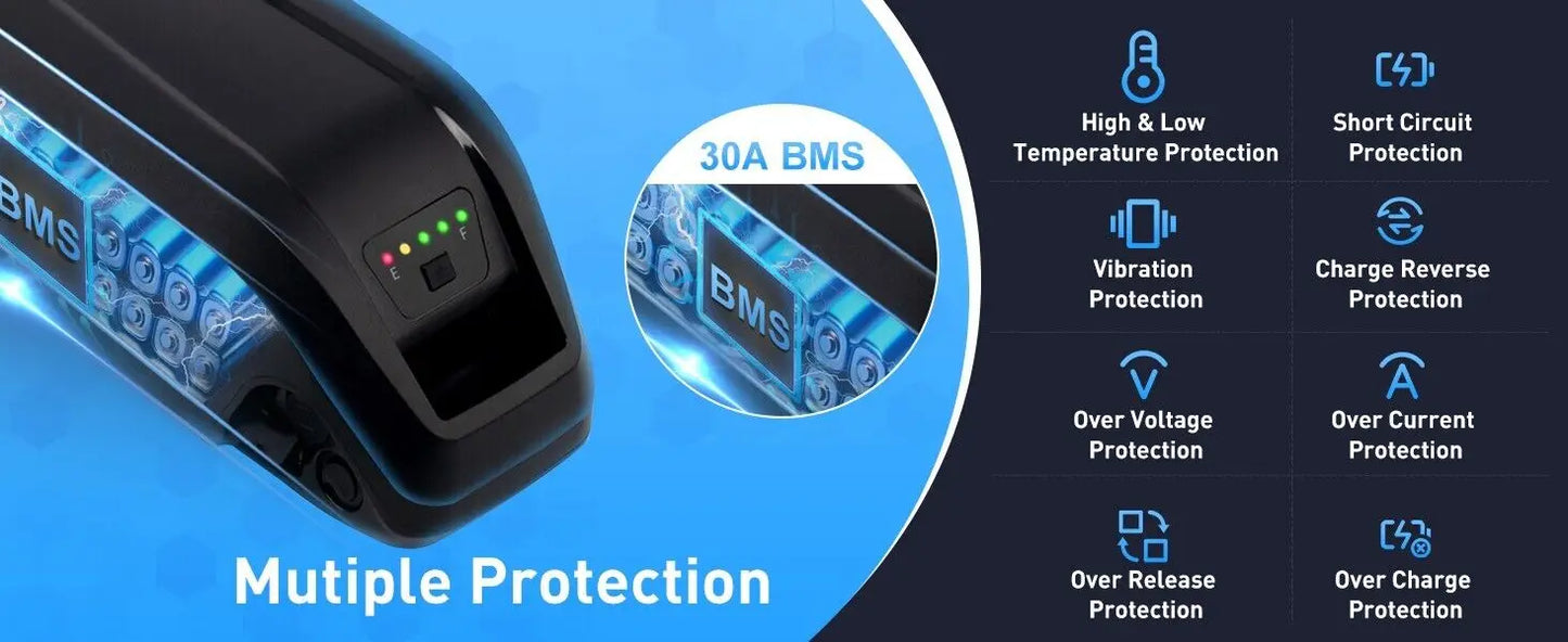 Aleaivy 36V 48V Li-Ion E-Bike Battery 10-20Ah for Motors