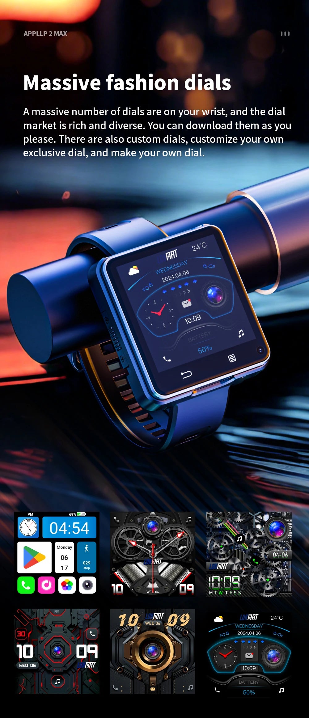 LOKMAT APPLLP 2 MAX Dual Camera Android Smartwatch