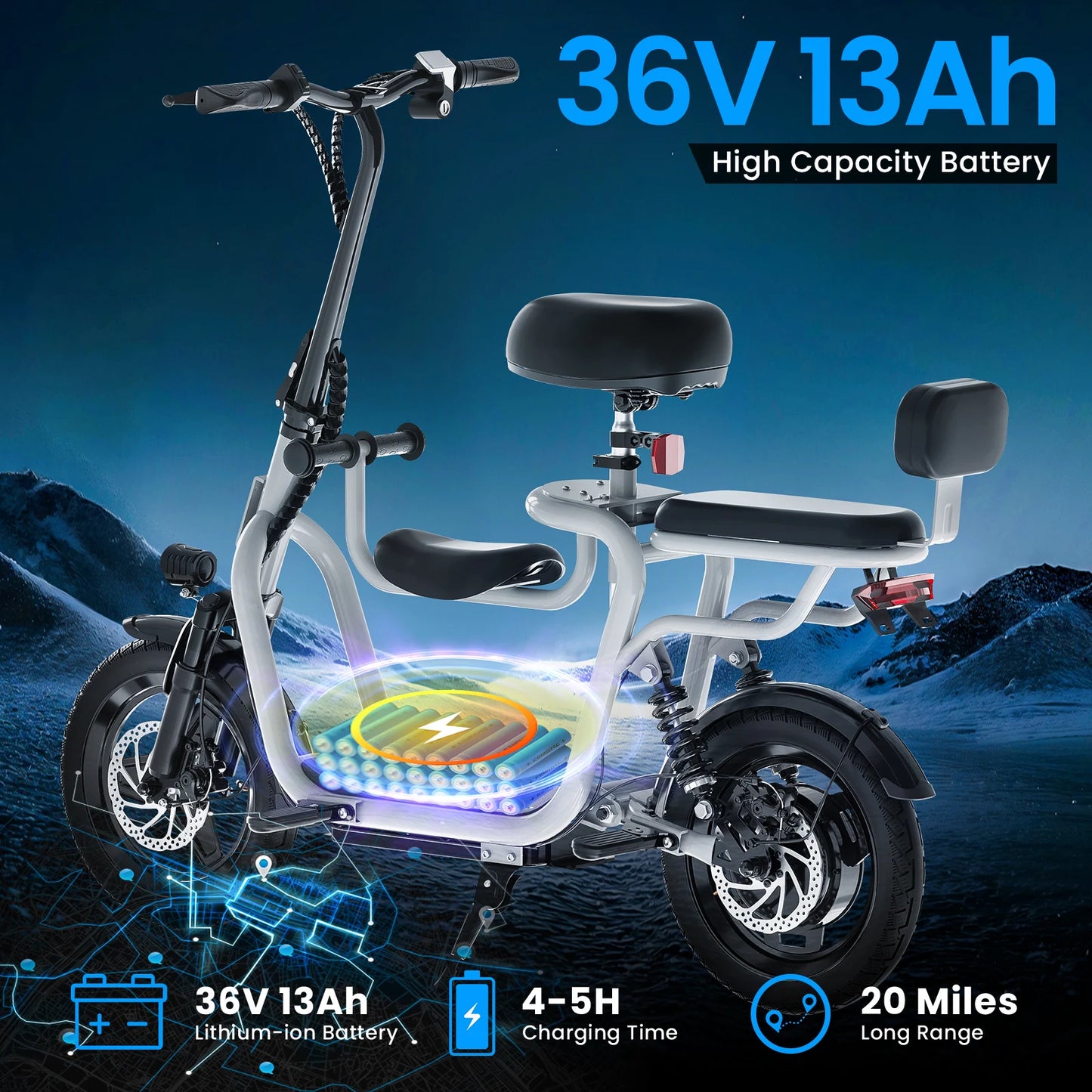 EILLEO SPACEWALK Electric Scooter With Adjustable Seat 36V 500W