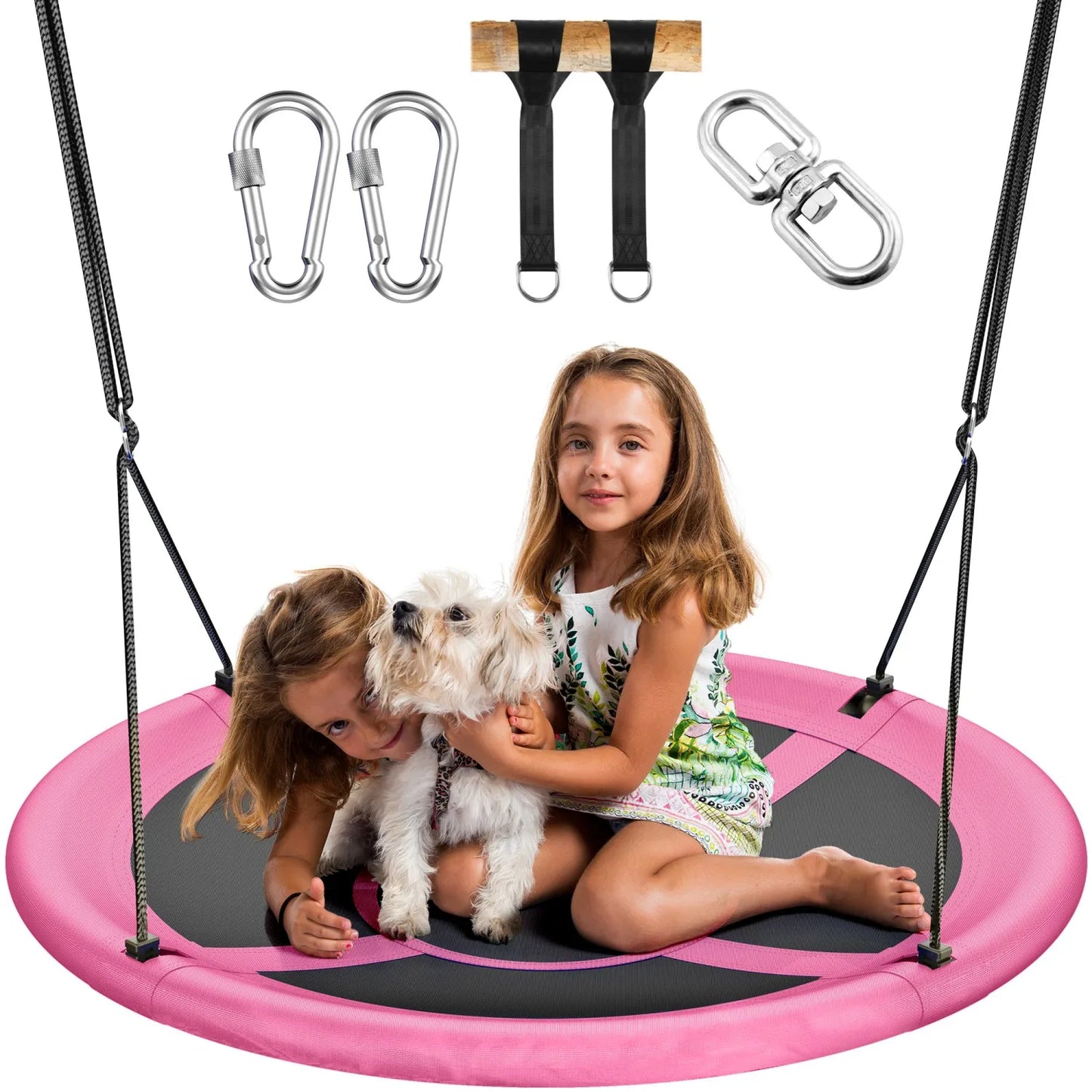 43" UFO Tree Swing for Kids & Adults - 700LB Capacity, Waterproof Hanging Saucer Seat with Adjustable Straps.