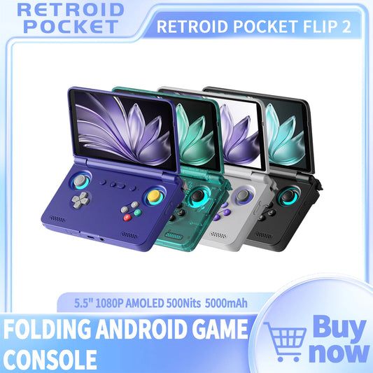 Retroid Pocket Flip2 Handheld Game Console Android 13 AMOLED