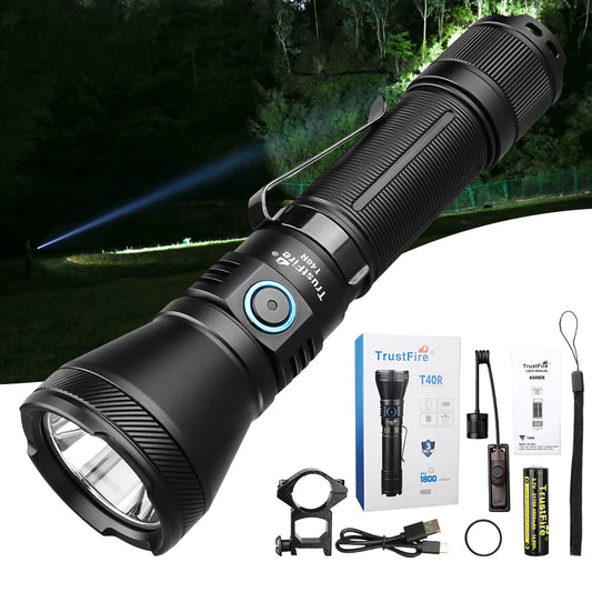 TrustFire T40R Army Tactical LED Flashlight 1800 Lumen USB Rechargeable