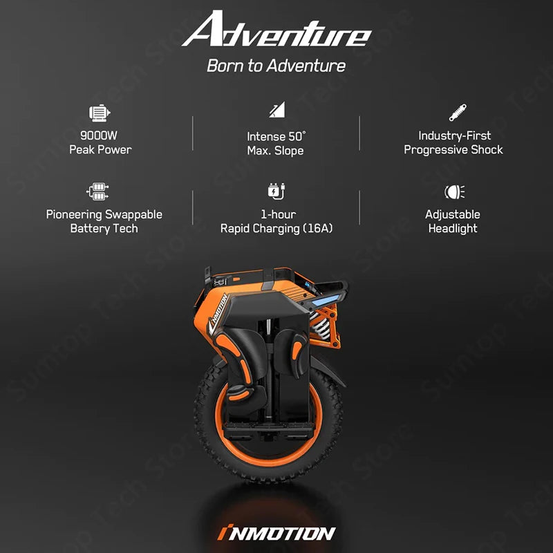 Inmotion Adventure V14 Electric Unicycle 70kmh 2400Wh 9000W High Torque
