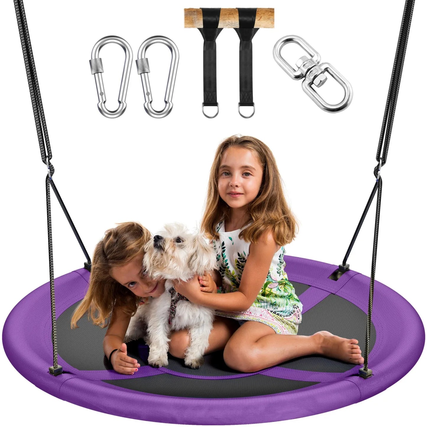 43" UFO Tree Swing for Kids & Adults - 700LB Capacity, Waterproof Hanging Saucer Seat with Adjustable Straps.