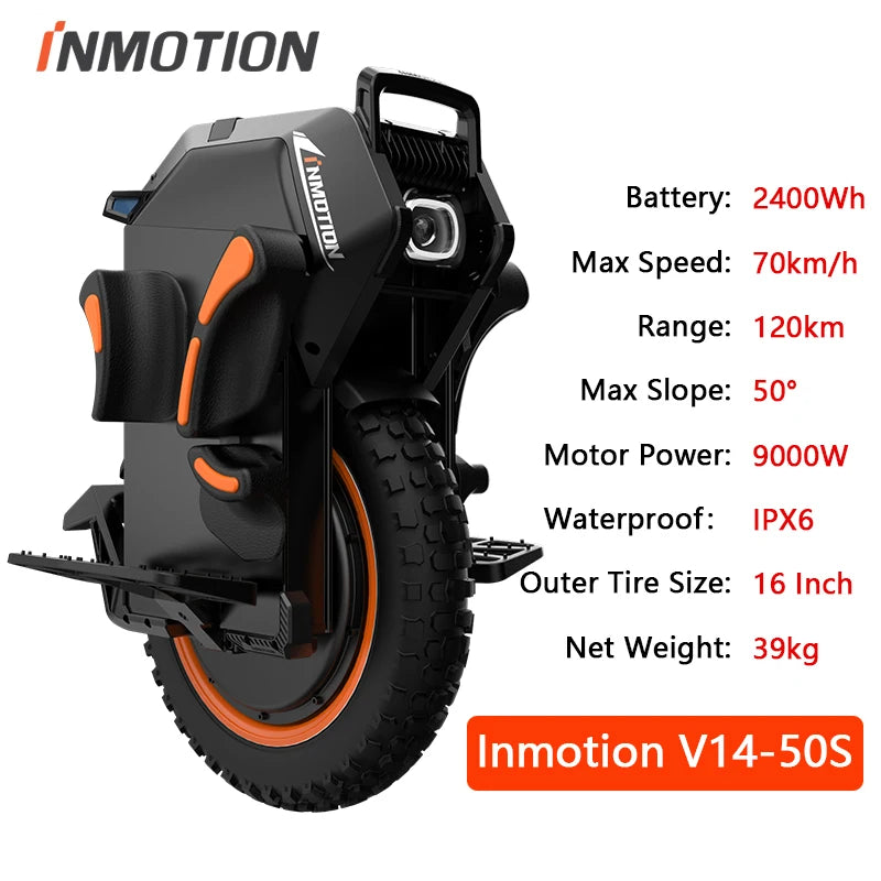 Inmotion Adventure V14 Electric Unicycle 70kmh 2400Wh 9000W High Torque