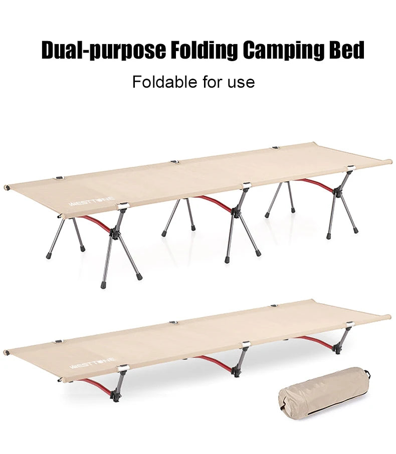 WESTTUNE Ultralight Aluminum Camping Cot With Leg Extenders