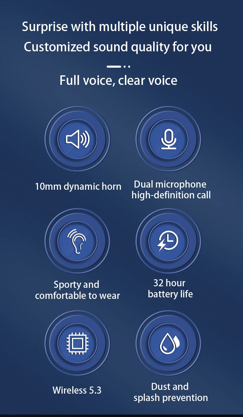 SHUKE Bluetooth Earbuds Wireless Earphones Waterproof With Mic In Ear