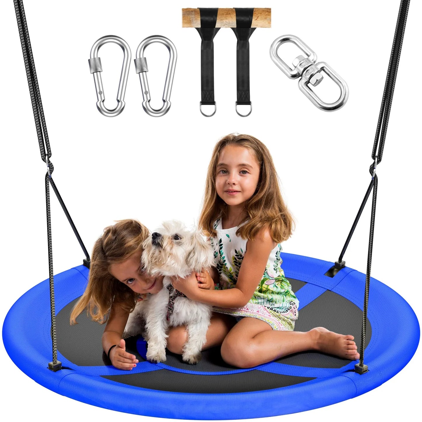 43" UFO Tree Swing for Kids & Adults - 700LB Capacity, Waterproof Hanging Saucer Seat with Adjustable Straps.