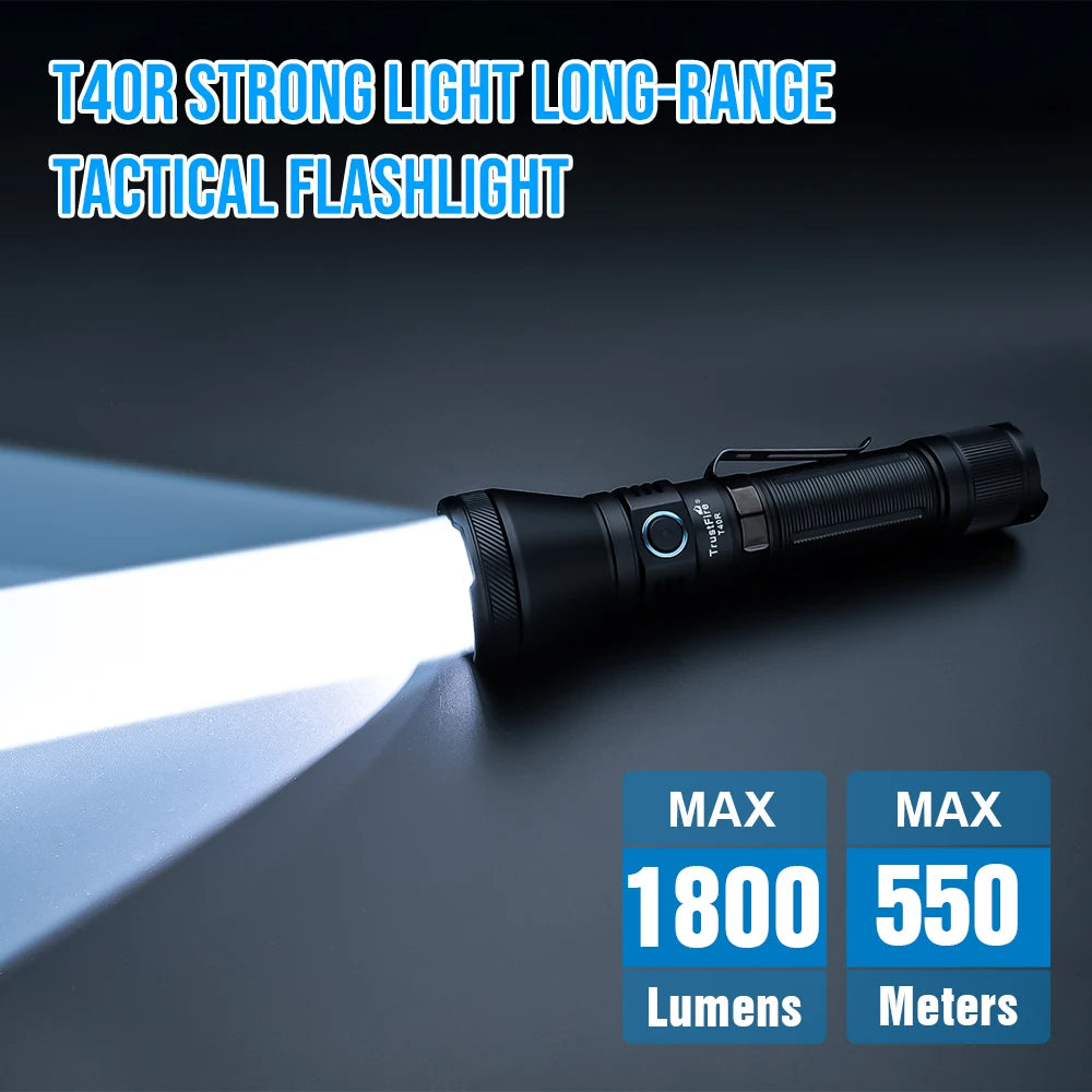 TrustFire T40R Army Tactical LED Flashlight 1800 Lumen USB Rechargeable