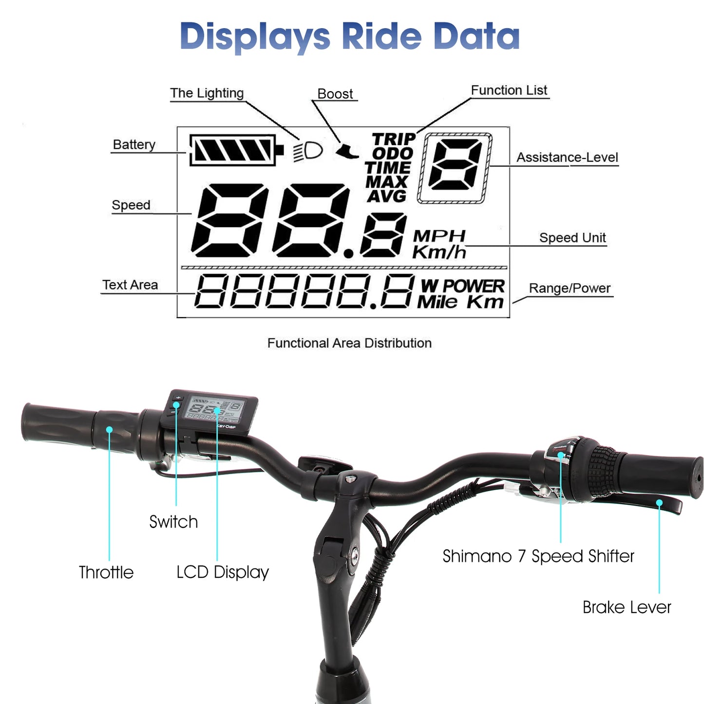 Hiland Electric Road Bike With Detachable Lithium Battery