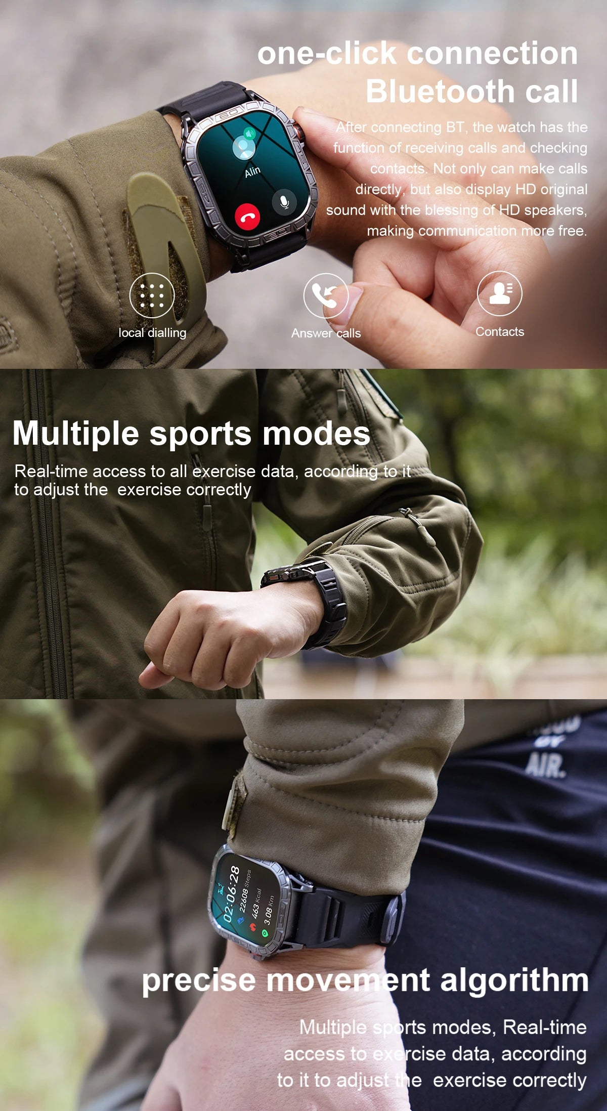 EIGIIS K63 Smart Watch ED Display IP68 Bluetooth Heart Rate