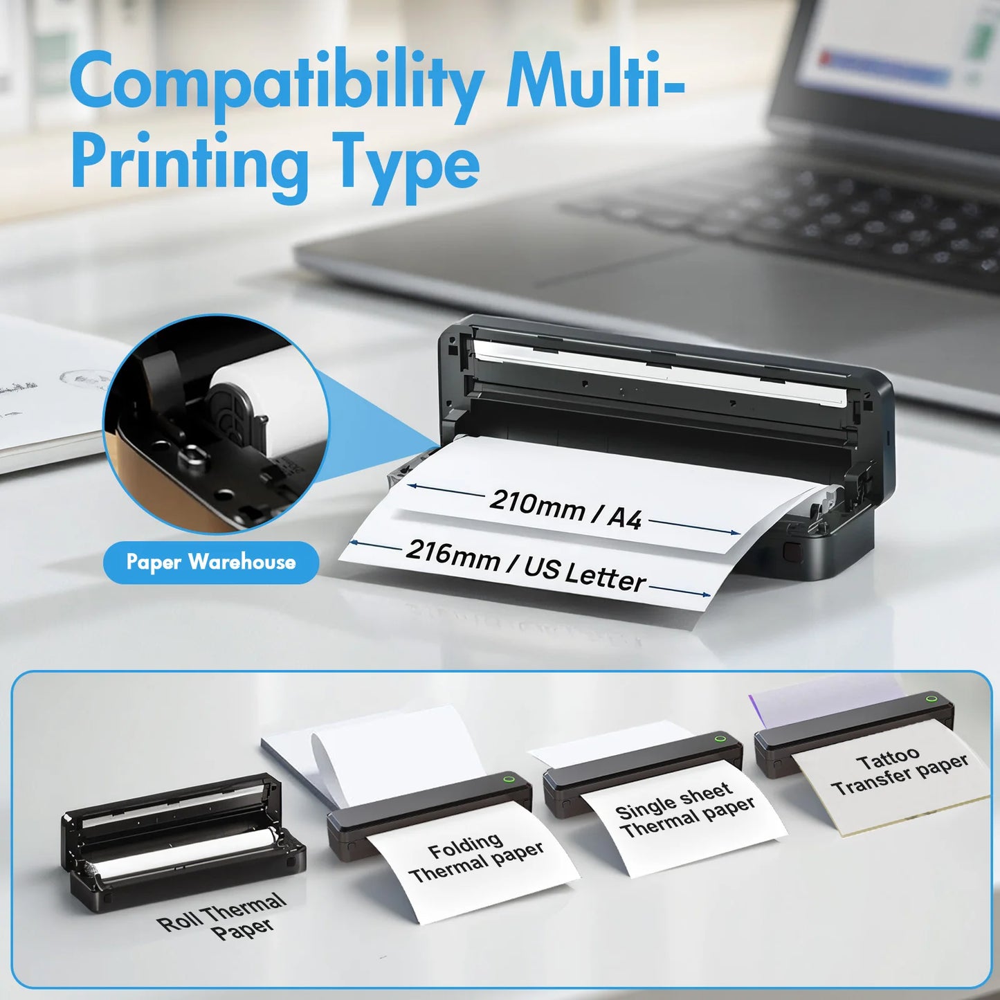 TakeYou Portable Inkless Wireless Thermal Label Printer Travel